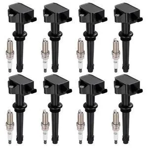 Ignition Coil UF618 & Spark Plug 94940 Kit For Jaguar XF/XFR/XJ/XK/XKR/XKR-S 2010-2012 & Land Rover LR4/Range Rover/Range Rover Sport 2010-2013 5.0L V8 Replaces UF637 (8 Coils & 8 Plugs) Ignition Coil UF618 & Spark Plug 94940 Kit For Jaguar XF/XFR/XJ/XK/XKR/XKR-S 2010-2012 & Land Rover LR4/Range Rover/Range Rover Sport 2010-2013 5.0L V8 Replaces UF637 (8 Coils & 8 Plugs)