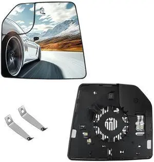 Driver Left Side Heated Mirror Glass Compatible With Ford F150 Mirrors 2015 2016 2017 2018 2019 2020, Driver Left Side View Blind Spot Mirror with Backing Plate Replaces FL3Z17K707L Driver Left Side Heated Mirror Glass Compatible With Ford F150 Mirrors 2015 2016 2017 2018 2019 2020, Driver Left Side View Blind Spot Mirror with Backing Plate Replaces FL3Z17K707L