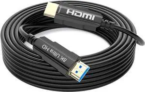 8K Fiber Optic HDMI 2.1 Cable 16Feet,HDMI Fiber Optic Long cable in-Wall Supports 8K@60Hz 4K@120Hz Ultra High Speed 48Gbps Dynamic HDR, eARC,ARR, Dolby Atmos for PS5, Xbox Series X, UHD TV 8K Fiber Optic HDMI 2.1 Cable 16Feet,HDMI Fiber Optic Long cable in-Wall Supports 8K@60Hz 4K@120Hz Ultra High Speed 48Gbps Dynamic HDR, eARC,ARR, Dolby Atmos for PS5, Xbox Series X, UHD TV