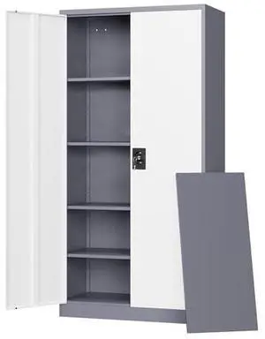 Metal Garage Storage Cabinets with Lock Door and Adjustable Shelves, Steel Tool Cabinets for Home,Office,Warehouse Organisieren (Gery White, 71" H) Metal Garage Storage Cabinets with Lock Door and Adjustable Shelves, Steel Tool Cabinets for Home,Office,Warehouse Organisieren (Gery White, 71" H)
