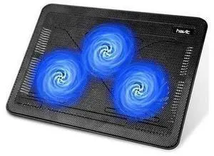 havit HV-F2056 15.6"-17" Laptop Cooler Cooling Pad - Slim Portable USB Powered (3 Fans), Black/Blue havit HV-F2056 15.6"-17" Laptop Cooler Cooling Pad - Slim Portable USB Powered (3 Fans), Black/Blue