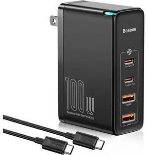 100W USB C Charger, Baseus 4-Port Type C Charging Station GaN Charger, Fast USB-C Wall Charger Block PD QC4.0 for iPhone 13/12 Pro, Samsung S21/S20, MacBook Pro/Air, iPad Pro/Dell XPS(Gan2 Pro Black) 100W USB C Charger, Baseus 4-Port Type C Charging Station GaN Charger, Fast USB-C Wall Charger Block PD QC4.0 for iPhone 13/12 Pro, Samsung S21/S20, MacBook Pro/Air, iPad Pro/Dell XPS(Gan2 Pro Black)