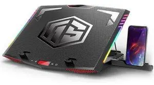 MeFee RGB Laptop Cooling Pad for 15.6-21 Inch Professional Gaming Laptop Cooler with 6 Quiet Fans and Button Control, Pure Metal Panel Portable Cooler MeFee RGB Laptop Cooling Pad for 15.6-21 Inch Professional Gaming Laptop Cooler with 6 Quiet Fans and Button Control, Pure Metal Panel Portable Cooler