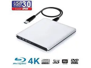 Ultra Slim 4K Blu-Ray Burner Blu-ray Writer External DVD Drive CD/DVD ROM/RW Drive USB3.0 DVD Reader 3D Blu-Ray Reader CD/DVD Burner for Desktop/Notebook Ultra Slim 4K Blu-Ray Burner Blu-ray Writer External DVD Drive CD/DVD ROM/RW Drive USB3.0 DVD Reader 3D Blu-Ray Reader CD/DVD Burner for Desktop/Notebook