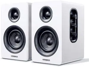 SW208 3" Active Bluetooth 5.0 Bookshelf Speakers 60W Carbon Fiber Speaker Unit - Built-in 24bit DAC Dynamic 3D Surround Sound 2.0 Computer PC Monitor Gaming (Pair, White) SW208 3" Active Bluetooth 5.0 Bookshelf Speakers 60W Carbon Fiber Speaker Unit - Built-in 24bit DAC Dynamic 3D Surround Sound 2.0 Computer PC Monitor Gaming (Pair, White)
