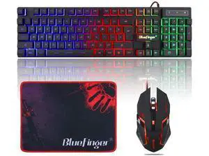 RGB Gaming Keyboard and Backlit Mouse Combo,BlueFinger USB Wired Backlit Keyboard,LED Gaming Keyboard Mouse Set for Laptop PC Computer Game and Work RGB Gaming Keyboard and Backlit Mouse Combo,BlueFinger USB Wired Backlit Keyboard,LED Gaming Keyboard Mouse Set for Laptop PC Computer Game and Work