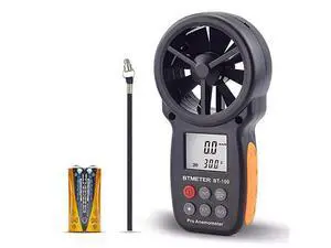 BT100 Handheld Anemometer Digital Wind Speed Meter Gauge for HVAC CFM Tester Air Flow Velocity Wind Chill 14113 Wind Temperature BT100 Handheld Anemometer Digital Wind Speed Meter Gauge for HVAC CFM Tester Air Flow Velocity Wind Chill 14113 Wind Temperature