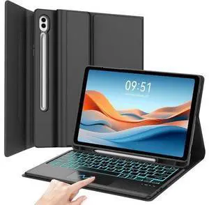 Keyboard Case for Samsung Galaxy Tab S10 Plus/S9 FE Plus/S9 Plus 12.4 inch, 7 Color Backlit Magnetic Detachable Wireless Touchpad Keyboard, Slim Folio Cover Case with S Pen Holder for S9+/S9 FE+/S10+ Keyboard Case for Samsung Galaxy Tab S10 Plus/S9 FE Plus/S9 Plus 12.4 inch, 7 Color Backlit Magnetic Detachable Wireless Touchpad Keyboard, Slim Folio Cover Case with S Pen Holder for S9+/S9 FE+/S10+