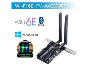 Wi-Fi 6E 5374Mbps AX210 Wireless PCIE Adapter Bluetooth 5.2 wifi Card 2.4G/5G/6G 802.11AX/AC Mu-MIMO Network Card For Desktop(FV-AXE3000) Wi-Fi 6E 5374Mbps AX210 Wireless PCIE Adapter Bluetooth 5.2 wifi Card 2.4G/5G/6G 802.11AX/AC Mu-MIMO Network Card For Desktop(FV-AXE3000)