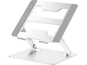 Laptop Stand for Desk Adjustable Ergonomic Laptop Holder wiht Non-Slip Mat and Protective Hooks Fordable Laptop Riser Compatible with 10-17 Laptop-Silver Laptop Stand for Desk Adjustable Ergonomic Laptop Holder wiht Non-Slip Mat and Protective Hooks Fordable Laptop Riser Compatible with 10-17 Laptop-Silver