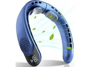 Rechargeable Neck Fan Personal Fan with LED Display 3 Speeds with 4000mAh Battery Powered Supports USB TYPE-C Portable Ideal & Quiet for Women Men Travel Outdoor Blue Rechargeable Neck Fan Personal Fan with LED Display 3 Speeds with 4000mAh Battery Powered Supports USB TYPE-C Portable Ideal & Quiet for Women Men Travel Outdoor Blue