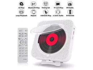 Portable CD Player Bluetooth Speaker Stereo CD Players LED Screen Wall Mountable CD Music Player with IR Remote Control FM Radio(EU Plug) Portable CD Player Bluetooth Speaker Stereo CD Players LED Screen Wall Mountable CD Music Player with IR Remote Control FM Radio(EU Plug)