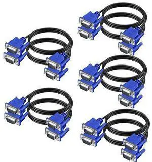 VGA to VGA Cable 10-Pack, 3FT VGA Monitor Cable, VGA Male to Male Cord 1080P Full HD High Resolution for Monitor TV Computer Projector-Blue VGA to VGA Cable 10-Pack, 3FT VGA Monitor Cable, VGA Male to Male Cord 1080P Full HD High Resolution for Monitor TV Computer Projector-Blue