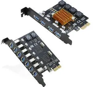 7-Port USB 3.0 PCI-e Expansion Card + 4-Port USB 3.0 PCIe Adapter 7-Port USB 3.0 PCI-e Expansion Card + 4-Port USB 3.0 PCIe Adapter