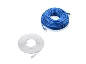 Cable Matters 150-Foot Snagless Long Cat6 Ethernet Cable (Cat6 Cable, Cat 6 Cable) in Blue & 50-Foot Cat6 Flat Ethernet Cable in White Cable Matters 150-Foot Snagless Long Cat6 Ethernet Cable (Cat6 Cable, Cat 6 Cable) in Blue & 50-Foot Cat6 Flat Ethernet Cable in White