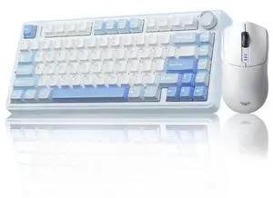 AULA Wireless Keyboard Combo, F75 75% Mechanical Keyboard, Hot Swappable + SC580 Wireless Gaming Mouse, White AULA Wireless Keyboard Combo, F75 75% Mechanical Keyboard, Hot Swappable + SC580 Wireless Gaming Mouse, White
