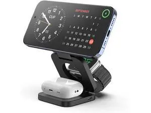 Fast Wireless Charger, Magnetic Foldable 3 in 1 Charging Station for iPhone 16/15/14/13/12/Pro/Plus/Pro Max, 5W Portable Charger for Apple Watch10/9/8/7/6/5/4/3/SE, for Airpods3/2/Pro-Black Fast Wireless Charger, Magnetic Foldable 3 in 1 Charging Station for iPhone 16/15/14/13/12/Pro/Plus/Pro Max, 5W Portable Charger for Apple Watch10/9/8/7/6/5/4/3/SE, for Airpods3/2/Pro-Black