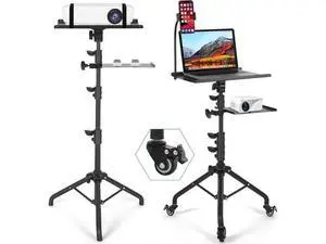 Projector Stand with Wheels, Laptop Tripod Stand with Phone Holder, Rolling Laptop Tripod with Mouse Tray, Adjustable & Portable Tripod for Sheet Music, DJ Projector Stand with Wheels, Laptop Tripod Stand with Phone Holder, Rolling Laptop Tripod with Mouse Tray, Adjustable & Portable Tripod for Sheet Music, DJ