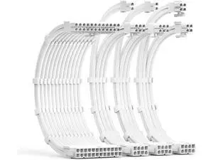 PSU Cable Extension Kit 30CM Length with Cable Combs 1x24Pin/1x8Pin(4+4) EPS/2x8Pin(6P+2P) PCI-E/PC Sleeved Cable for ATX Power Supply(White) PSU Cable Extension Kit 30CM Length with Cable Combs 1x24Pin/1x8Pin(4+4) EPS/2x8Pin(6P+2P) PCI-E/PC Sleeved Cable for ATX Power Supply(White)