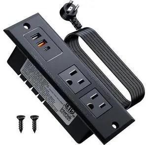 Recessed Power Strip with USB C Fast Charging Conference Recessed Outlet,Space-Saver for Furniture Side Table,2 AC Outlets,3 USB Ports,6ft Cord, for Home Recessed Power Strip with USB C Fast Charging Conference Recessed Outlet,Space-Saver for Furniture Side Table,2 AC Outlets,3 USB Ports,6ft Cord, for Home
