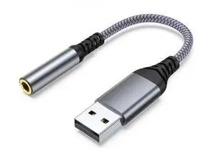 USB to 3.5mm Audio Jack Adapter, External Sound Card Converter Compatible with Headset, PC, Laptop, Mac, Desktops, Linux, PS4 and More Devices USB to 3.5mm Audio Jack Adapter, External Sound Card Converter Compatible with Headset, PC, Laptop, Mac, Desktops, Linux, PS4 and More Devices