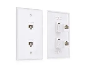 Cable Matters 2-Pack 2-Port Ethernet Wall Plate, Cat6 Wall Plate / Cat5 Ethernet Wall Outlet in White with White Ethernet Keystone Jack Cable Matters 2-Pack 2-Port Ethernet Wall Plate, Cat6 Wall Plate / Cat5 Ethernet Wall Outlet in White with White Ethernet Keystone Jack