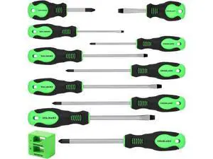 11PCS Screwdriver Set, Magnetic 5 Phillips and 5 Flat Head Tips for Fastening and Loosening Seized (11PCS) 11PCS Screwdriver Set, Magnetic 5 Phillips and 5 Flat Head Tips for Fastening and Loosening Seized (11PCS)