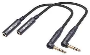 2Pack 1FT Right Angle Audio Cable, Male to Female, 6.35mm TRS Stereo to 1/4 Female Stereo Headphone Guitar Extension Cable Cord for Amplifiers 2Pack 1FT Right Angle Audio Cable, Male to Female, 6.35mm TRS Stereo to 1/4 Female Stereo Headphone Guitar Extension Cable Cord for Amplifiers