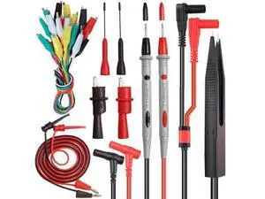 19Pcs Electrical Multimeter Test Leads Set with Alligator Clips Test Hook Test Probes Lead Professional,5 Colors Jumper Wires Kit 1000V 10A CAT.II 19Pcs Electrical Multimeter Test Leads Set with Alligator Clips Test Hook Test Probes Lead Professional,5 Colors Jumper Wires Kit 1000V 10A CAT.II
