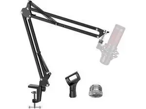 Mic Arm Microphone Stand Boom Suspension Stand with 3/8" to 5/8" Screw Adapter Clip for Blue Yeti Snowball, HyperX QuadCast, Yeti x and other Mic, Medium Mic Arm Microphone Stand Boom Suspension Stand with 3/8" to 5/8" Screw Adapter Clip for Blue Yeti Snowball, HyperX QuadCast, Yeti x and other Mic, Medium