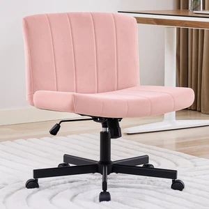 amseatec Criss Cross Chair, Wide Cross Legged Desk Chair with Wheels, Comfy Fabric Vanity Chair for Home Office, Adjustable Armless Swivel Task Chair with 90115°Tilt300Lbs/Pink amseatec Criss Cross Chair, Wide Cross Legged Desk Chair with Wheels, Comfy Fabric Vanity Chair for Home Office, Adjustable Armless Swivel Task Chair with 90115°Tilt300Lbs/Pink