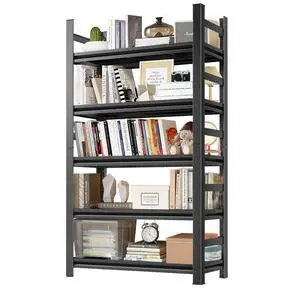 Modern Minimalist Style 5 Tier Black Steel Bookcase - Solid and Durable, Fashionable and Versatile, Ideal for Books and Decorations Modern Minimalist Style 5 Tier Black Steel Bookcase - Solid and Durable, Fashionable and Versatile, Ideal for Books and Decorations