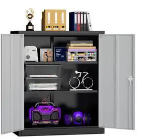 36" Metal Storage Cabinet, Garage Storage Cabinet with Locking Doors and Adjustable Shelves, Steel Lockable Cabinets, Tool Cabinets for Home Office, Garage, SchoolBlack Grey 36" Metal Storage Cabinet, Garage Storage Cabinet with Locking Doors and Adjustable Shelves, Steel Lockable Cabinets, Tool Cabinets for Home Office, Garage, SchoolBlack Grey
