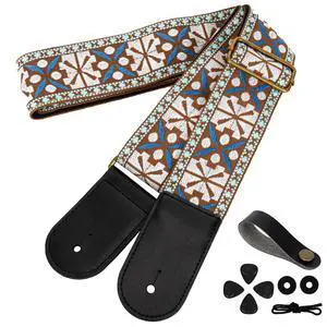Guitar Strap Vintage Woven Adjustable,includes 2 Strap Locks, For Bass, Electric & Acoustic Guitars (Boho Weave) Guitar Strap Vintage Woven Adjustable,includes 2 Strap Locks, For Bass, Electric & Acoustic Guitars (Boho Weave)