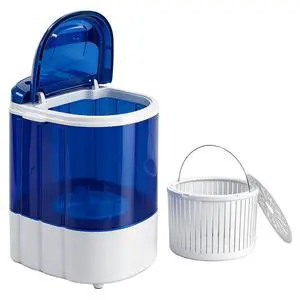 Portable Washing Machine, Single Tub Small Laundry Washer 5.7 lbs Washing Capacity for Apartments, Dorms,Traveling, RV, Semi-automatic Laundry 110V, Blue Portable Washing Machine, Single Tub Small Laundry Washer 5.7 lbs Washing Capacity for Apartments, Dorms,Traveling, RV, Semi-automatic Laundry 110V, Blue