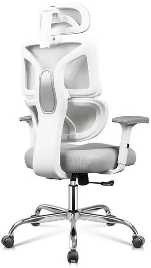 Office Chair Big and Tall Reclining Ergonomic Desk Chair for Long Hours, Comfy Breathable Mesh, Adjustable Armrests with Lumbar Support, White Office Chair Big and Tall Reclining Ergonomic Desk Chair for Long Hours, Comfy Breathable Mesh, Adjustable Armrests with Lumbar Support, White