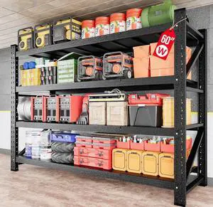5000LBS Heavy Duty Garage Shelving Units,60" Wide & Deep Storage Shelves,Metal Garage Shelves,Large Storage Rack,Steel Shelf,Industrial Shelving for Shop,Warehouse,Basement,60" W x 24" D x 70" H 5000LBS Heavy Duty Garage Shelving Units,60" Wide & Deep Storage Shelves,Metal Garage Shelves,Large Storage Rack,Steel Shelf,Industrial Shelving for Shop,Warehouse,Basement,60" W x 24" D x 70" H