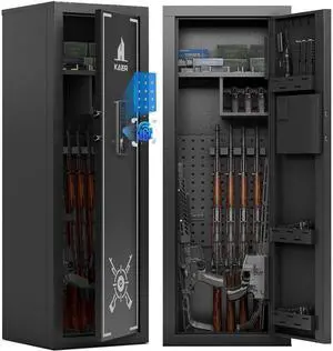 Biometric Gun Safe Rifle,Gun Safes for Rifles and Pistols Holds 14-15 Firearms with Adjustable Racks & Pistol Storage,Fingerprint Keypad Lock Gun Cabinet for Home & Hunting for Enthusiasts Biometric Gun Safe Rifle,Gun Safes for Rifles and Pistols Holds 14-15 Firearms with Adjustable Racks & Pistol Storage,Fingerprint Keypad Lock Gun Cabinet for Home & Hunting for Enthusiasts