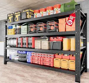 8000LBS Heavy Duty Garage Shelving Units,68" Wide & Deep Storage Shelves,Metal Garage Shelves,Large Storage Rack,Steel Shelf,Industrial Shelving for Shop,Warehouse,Basement,68" W x 24" D x 63.5" H 8000LBS Heavy Duty Garage Shelving Units,68" Wide & Deep Storage Shelves,Metal Garage Shelves,Large Storage Rack,Steel Shelf,Industrial Shelving for Shop,Warehouse,Basement,68" W x 24" D x 63.5" H
