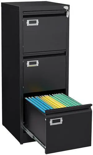 3 Drawer File Cabinet with Lock and Tag,Narrow Three Drawer Filing Cabinet,Vertical Metal File Cabinets,Small Black Filing Cabinets for Home Office Fit Letter/A4/Legal Size File,Easy Assembly 3 Drawer File Cabinet with Lock and Tag,Narrow Three Drawer Filing Cabinet,Vertical Metal File Cabinets,Small Black Filing Cabinets for Home Office Fit Letter/A4/Legal Size File,Easy Assembly