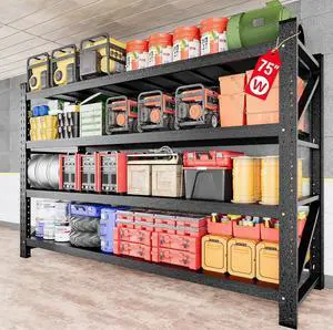 9000LBS Heavy Duty Garage Shelving Units,75" Wide & Deep Storage Shelves,Metal Garage Shelves,Large Storage Rack,Steel Shelf,Industrial Shelving for Shop,Warehouse,Basement,75" W x 24" D x 70" H 9000LBS Heavy Duty Garage Shelving Units,75" Wide & Deep Storage Shelves,Metal Garage Shelves,Large Storage Rack,Steel Shelf,Industrial Shelving for Shop,Warehouse,Basement,75" W x 24" D x 70" H