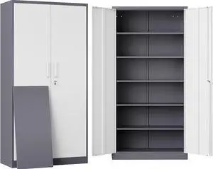 6 Tier Storage Cabinet with Doors and Shelves,71" Tall Metal Storage Cabinet with Lock Door Adjustable Shelf, Steel Lockers for Office, Home,School,Kitchen,Garage Tool Utility Cabinet 6 Tier Storage Cabinet with Doors and Shelves,71" Tall Metal Storage Cabinet with Lock Door Adjustable Shelf, Steel Lockers for Office, Home,School,Kitchen,Garage Tool Utility Cabinet