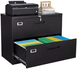 2 Drawer Lateral File Cabinet with Lock,Black Lateral Filing Cabinet,Horizontal Metal Filing Cabinet,Locked Wide Two Drawer File Cabinet for Office Home,Fit A4/F4/Letter/Legal File 2 Drawer Lateral File Cabinet with Lock,Black Lateral Filing Cabinet,Horizontal Metal Filing Cabinet,Locked Wide Two Drawer File Cabinet for Office Home,Fit A4/F4/Letter/Legal File
