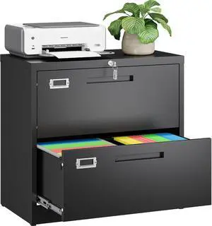 2 Drawer Lateral File Cabinet with Lock,Black Lateral Filing Cabinet,Horizontal Metal Filing Cabinets,Locked Wide Two Drawer File Cabinets for Office Home,Fit Letter/A4/F4/Legal File 2 Drawer Lateral File Cabinet with Lock,Black Lateral Filing Cabinet,Horizontal Metal Filing Cabinets,Locked Wide Two Drawer File Cabinets for Office Home,Fit Letter/A4/F4/Legal File