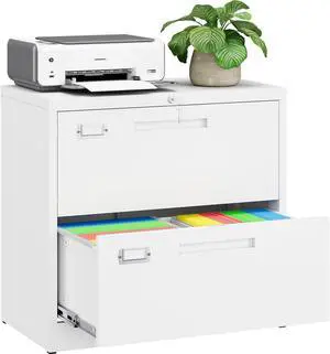 2 Drawer Lateral File Cabinet with Lock,White Lateral Filing Cabinet,Horizontal Metal Filing Cabinets,Locked Wide Two Drawer File Cabinets for Office Home,Fit A4/F4/Letter/Legal File 2 Drawer Lateral File Cabinet with Lock,White Lateral Filing Cabinet,Horizontal Metal Filing Cabinets,Locked Wide Two Drawer File Cabinets for Office Home,Fit A4/F4/Letter/Legal File