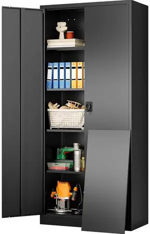 Wide & Deep Metal Storage Cabinet with Lock & 5 Shelves,72" Black Garage Storage Cabinet with Locking Doors,Lockable Cabinets for Home,Office,Garage,Shop,Basement 72x36x18 Wide & Deep Metal Storage Cabinet with Lock & 5 Shelves,72" Black Garage Storage Cabinet with Locking Doors,Lockable Cabinets for Home,Office,Garage,Shop,Basement 72x36x18