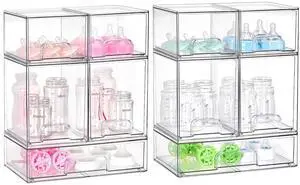 10 Pack Baby Bottle Organizer Set, Stackable Storage Drawers Ideal for Kichen Countertop, Vanity, Bathroom, Cabinet, Pantry Organization 10 Pack Baby Bottle Organizer Set, Stackable Storage Drawers Ideal for Kichen Countertop, Vanity, Bathroom, Cabinet, Pantry Organization
