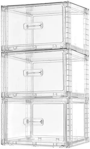 3 Pack 18QT Clear Stackable Storage Drawers,Easily Assemble Closet Organizers,Plastic Storage Bins for Bathroom,Cabinet,Kitchen Pantry,Under Sink Organization(Medium) 3 Pack 18QT Clear Stackable Storage Drawers,Easily Assemble Closet Organizers,Plastic Storage Bins for Bathroom,Cabinet,Kitchen Pantry,Under Sink Organization(Medium)