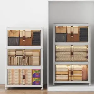 Stackable Storage Bins with Lids, 720QT Closet Organizers, Lockable Storage Cabinet, Foldable Storage Box with Doors and Wheels, Plastic Drawers for Home, Garage, Office (6, White, Large) Stackable Storage Bins with Lids, 720QT Closet Organizers, Lockable Storage Cabinet, Foldable Storage Box with Doors and Wheels, Plastic Drawers for Home, Garage, Office (6, White, Large)