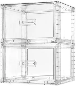 2 Pack 18QT Clear Stackable Storage Drawers,Easily Assemble Closet Organizers,Plastic Storage Bins for Bathroom,Cabinet,Kitchen Pantry,Under Sink Organization(Medium) 2 Pack 18QT Clear Stackable Storage Drawers,Easily Assemble Closet Organizers,Plastic Storage Bins for Bathroom,Cabinet,Kitchen Pantry,Under Sink Organization(Medium)